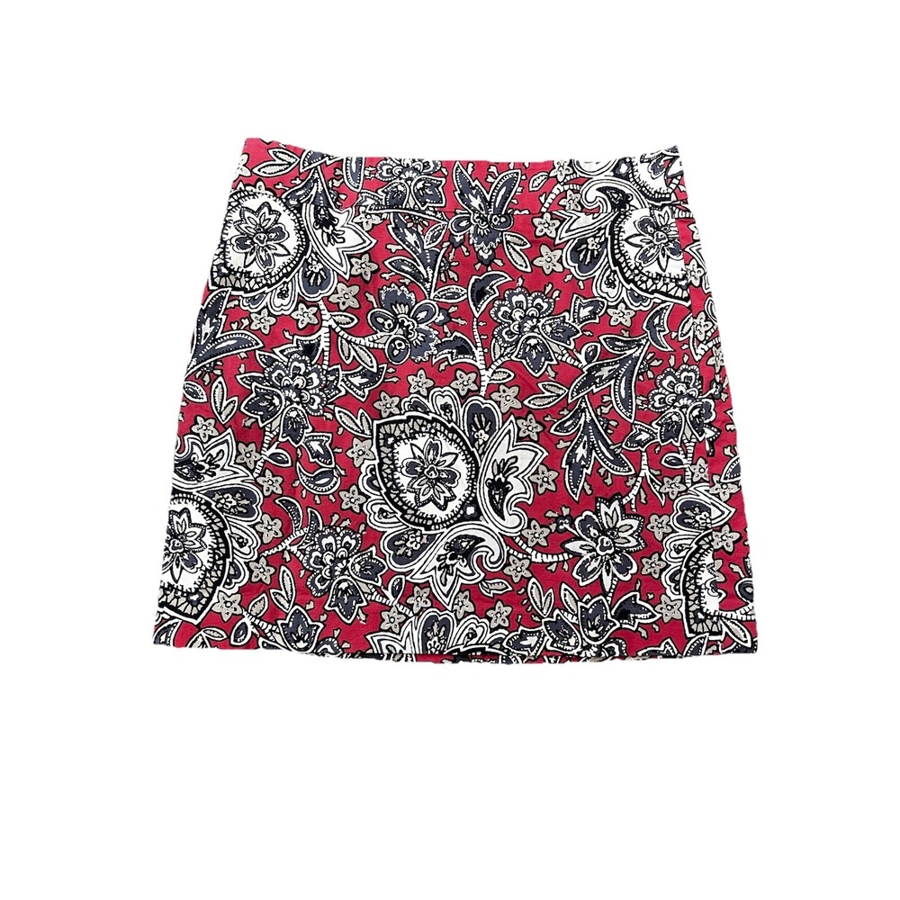 Loft Floral Womens Size 6 Pencil Skirt Office Core Academia Wine Classy‎ Mini